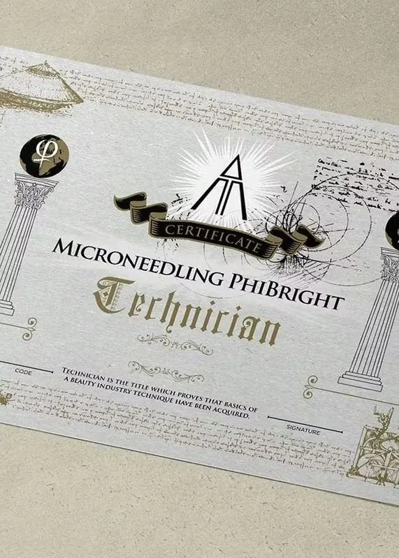 PhiBright Microneedling Certificate